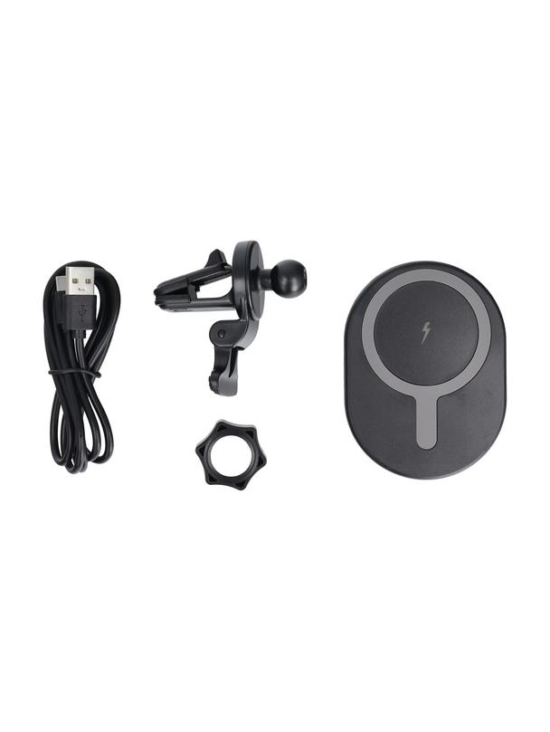 Uchwyt samochodowy magnetyczny do kratki z ładowaniem indukcyjnym kompatybilny z MagSafe 15W D8 czarny