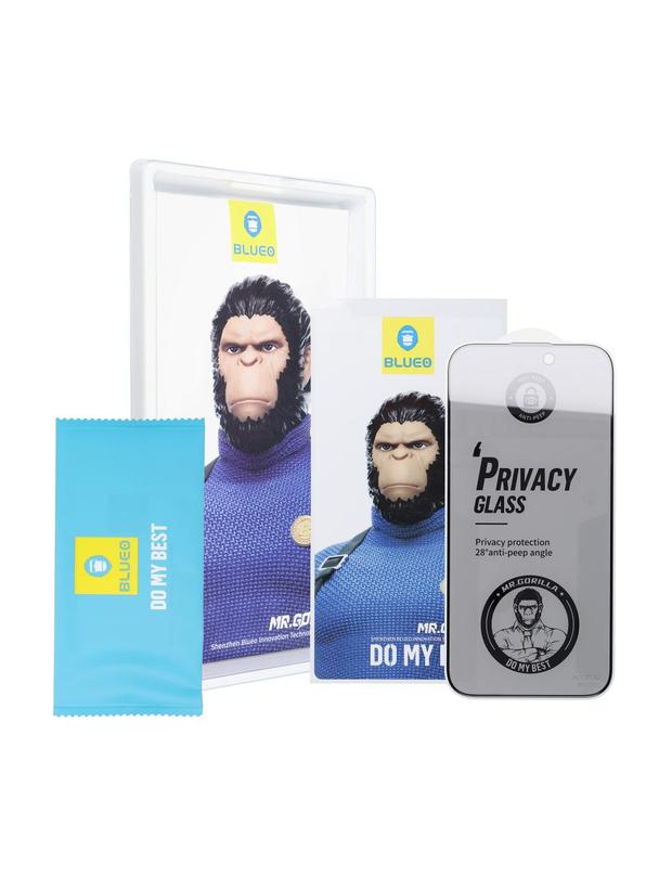 Szkło Hartowane 5D Mr. Monkey Glass - Apple iPhone 17 Pro Max czarny (Strong Privacy)