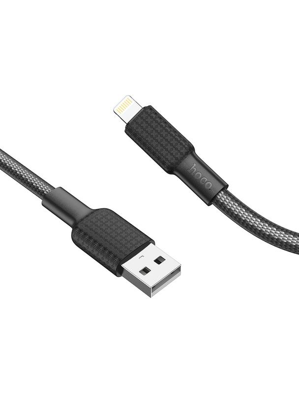 Kabel USB A do Lightning Hoco 2,4A 1 m X69 czarno biały