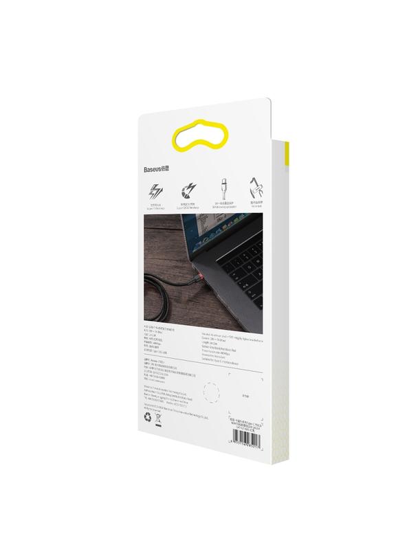Kabel USB C do USB C Baseus 3A 1 m  CATKLF-G91 czerwono-czarny