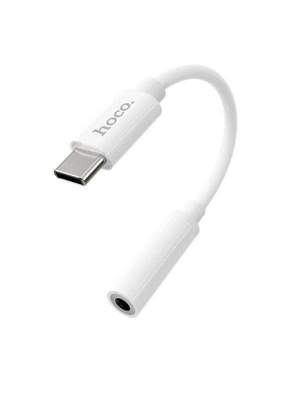 Adapter AUX USB C do Jack 3,5 mm Hoco LS30 biały
