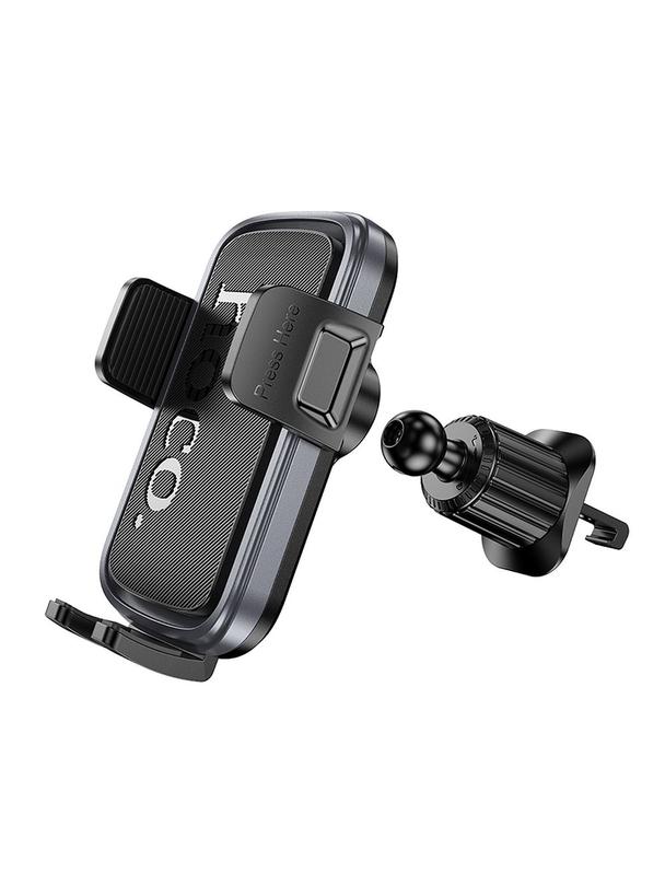 Uchwyt na telefon do samochodu uniwersalny Hoco do kratki H78 czarno szary