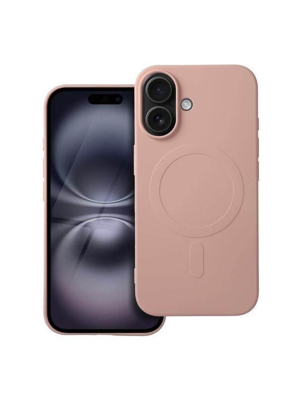 Futerał SILICONE MAG COVER (big hole) kompatybilny z MagSafe do IPHONE 16 różowy
