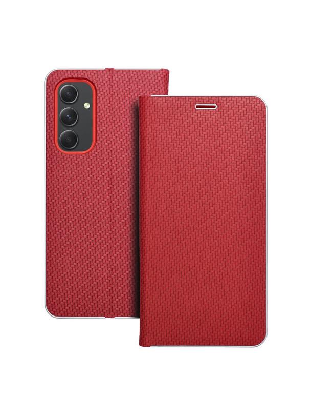 Kabura LUNA Book Carbon do SAMSUNG A54 5G czerwony