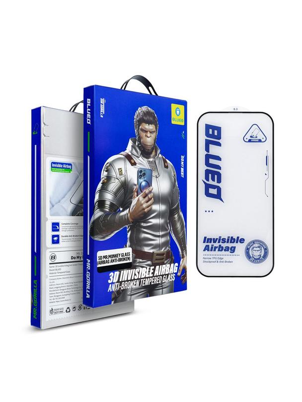 Szkło Hartowane 5D Mr. Monkey Glass - Apple iPhone 15 czarny (Airbag Anti-broken)