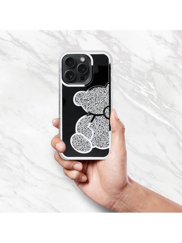 Futerał TEDDY BEAR do IPHONE 16 Pro Max srebrny