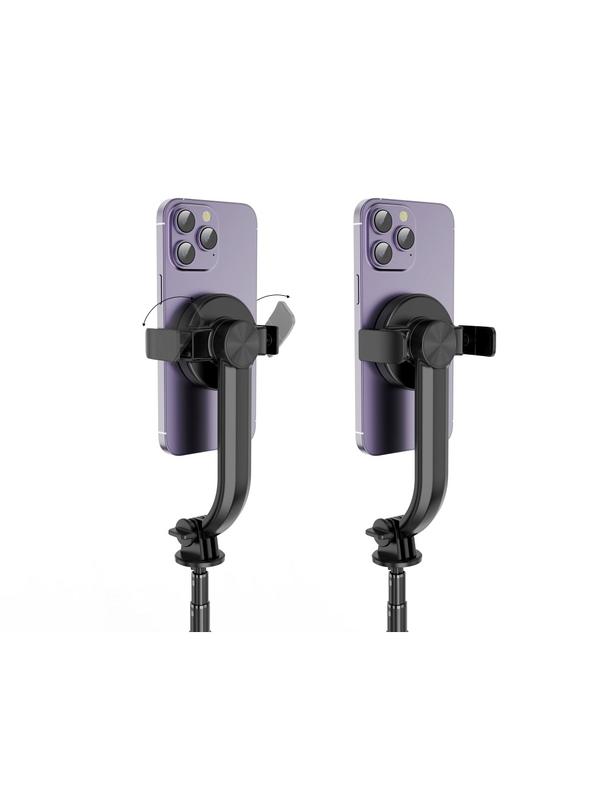 Uchwyt selfie z pilotem bezprzewodowym tripod kompatybilny z MagSafe SSTR-C09 czarny