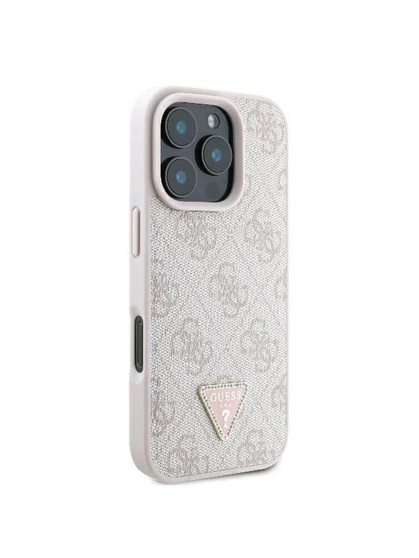 GUESS futerał do IPHONE 16 Pro Max GUHCP16XP4TDPP (PU Leather 4G Triangle Strass) różowy