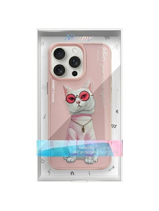 NIMMY futerał GLASSES COOL CAT do IPHONE 15 Pro różowy