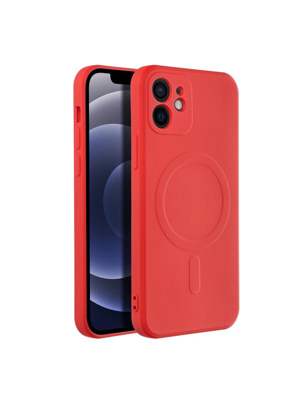 Futerał SILICONE MAG COVER kompatybilny z MagSafe do IPHONE 12 czerwony
