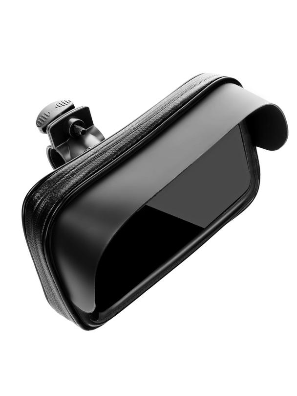 Uchwyt rowerowy na zamek wodoodporny z daszkiem ( 4,8" - 5,5" ) czarny