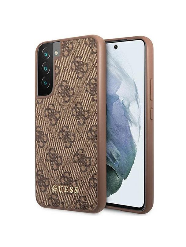 GUESS futerał do SAMSUNG S22 GUHCS22SG4GFBR (4G Metal Gold Logo) brązowy