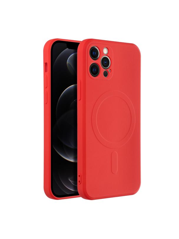 Futerał SILICONE MAG COVER kompatybilny z MagSafe do IPHONE 12 Pro czerwony
