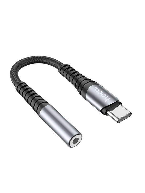 Adapter AUX Jack 3,5 mm do USB C Hoco LS33 szary