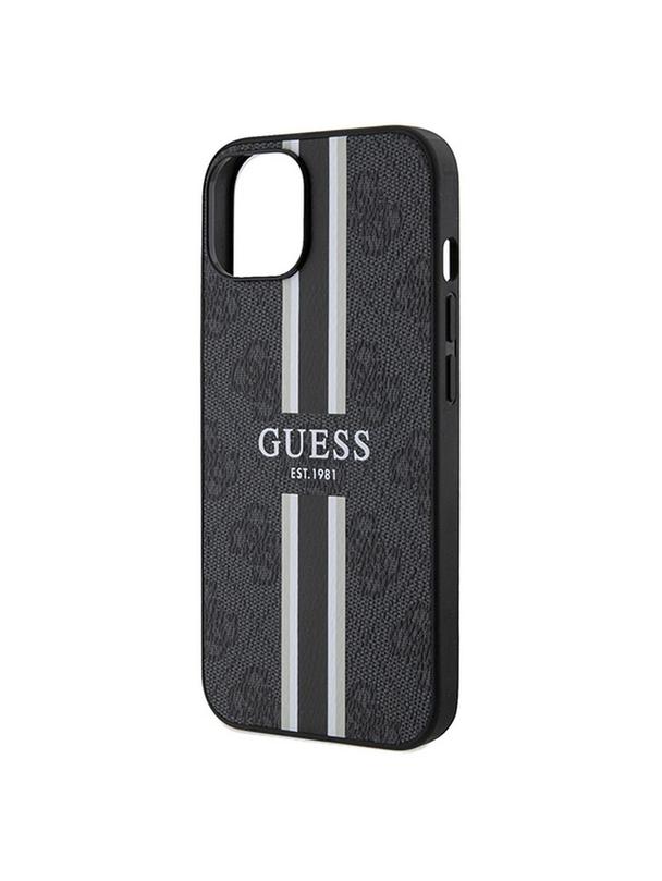 GUESS futerał do IPHONE 15 kompatybilny z MagSafe GUHMP15SP4RPSK (4G Printed Stripes) czarny