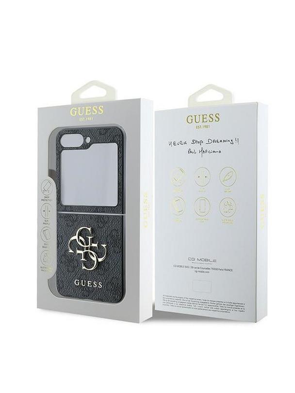 GUESS futerał do SAMSUNG Z Flip 6 GUHCZF64GMGGR (PU 4G Leather Metal Logo) czarny