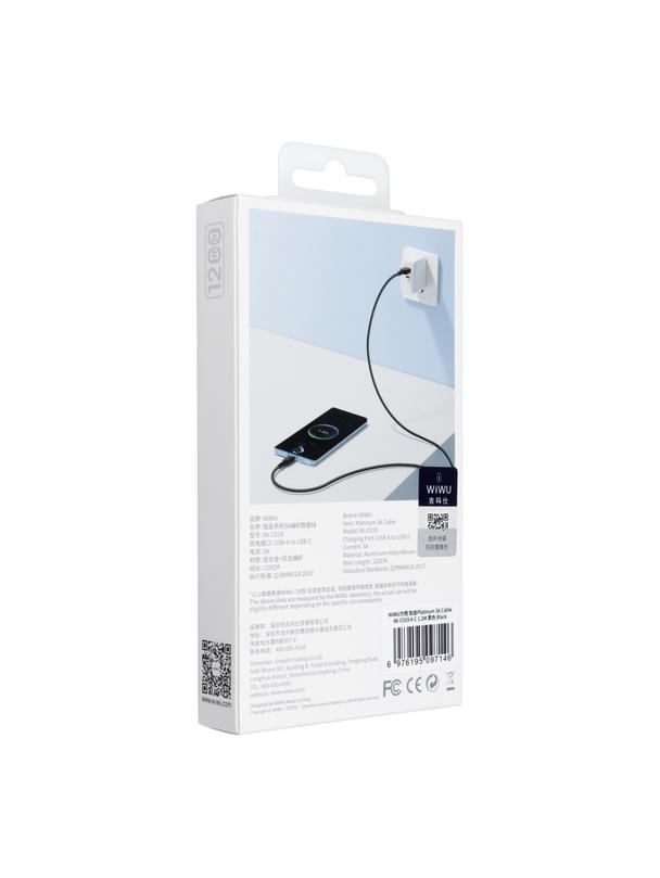Kabel USB A do USB C Wiwu 3A Wi-C019 1,2m czarny