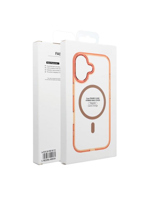 Futerał FRAME CLEAR HYBRID MAG COVER kompatybilny z MagSafe do SAMSUNG A16 pomarańczowy