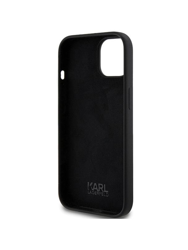 KARL LAGERFELD futerał do IPHONE 15 KLHCP15SSKSBMCK (Silicone Karl Script Logo) czarny