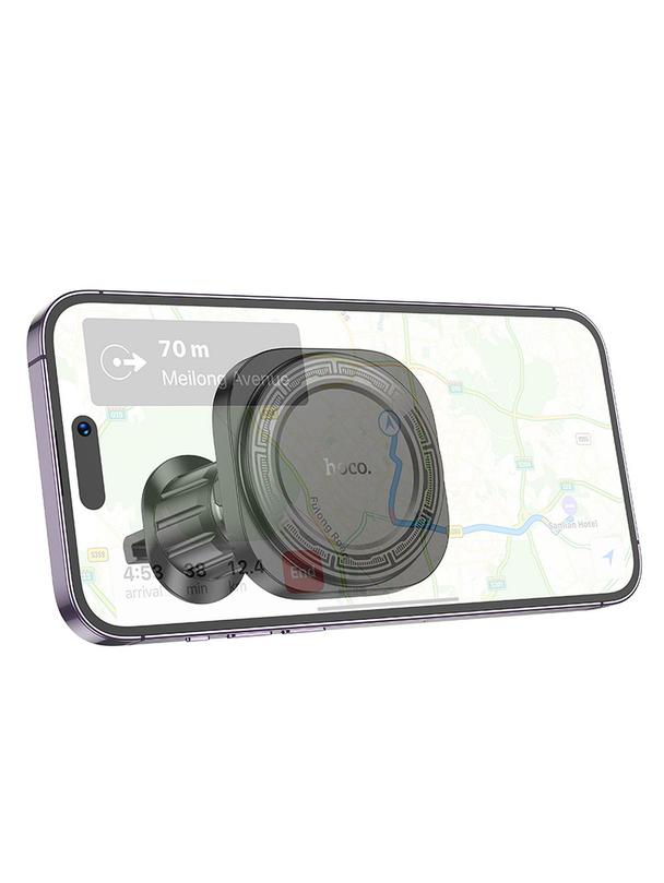 Uchwyt na telefon do samochodu magnetyczny zgodny z MagSafe Hoco do kratki H28 czarny