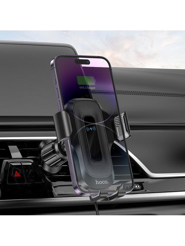 Uchwyt na telefon do samochodu indukcyjny Hoco 15 W do kratki HW2 czarny