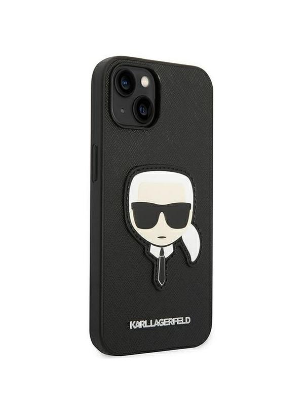KARL LAGERFELD futerał do IPHONE 14 Plus KLHCP14MSAPKHK (Saffiano With Karl Head Patch) czarny