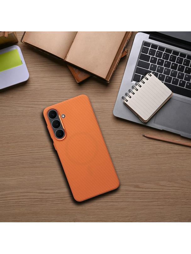 Futerał KEVLAR kompatybilny z MagSafe do SAMSUNG S26 Plus pomarańczowy