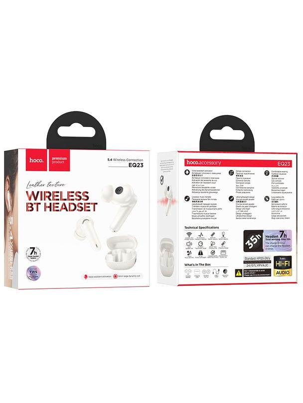 Słuchawki bezprzewodowe douszne Hoco TWS EQ23 białe