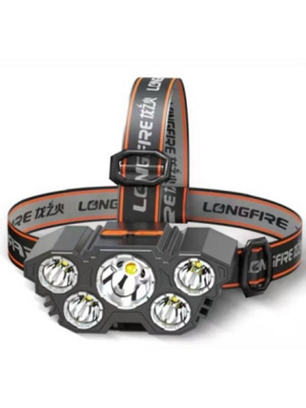 Latarka czołowa LED 5 diod IPX4 czarna