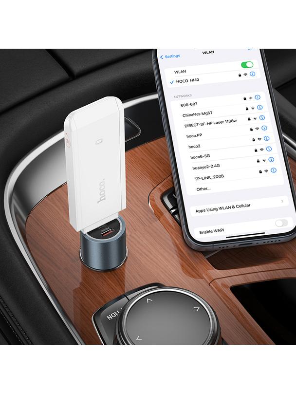 Router bezprzewodowy przenośny USB A Hoco WiFi HI40 biały