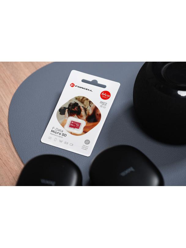 Karta microSD 64GB U3 class 10 Forcell F-Data czerwona