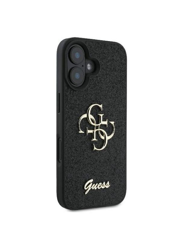 GUESS futerał do IPHONE 16 Plus GUHCP16MHG4SGK (Fixed Glitter Big 4G) czarny