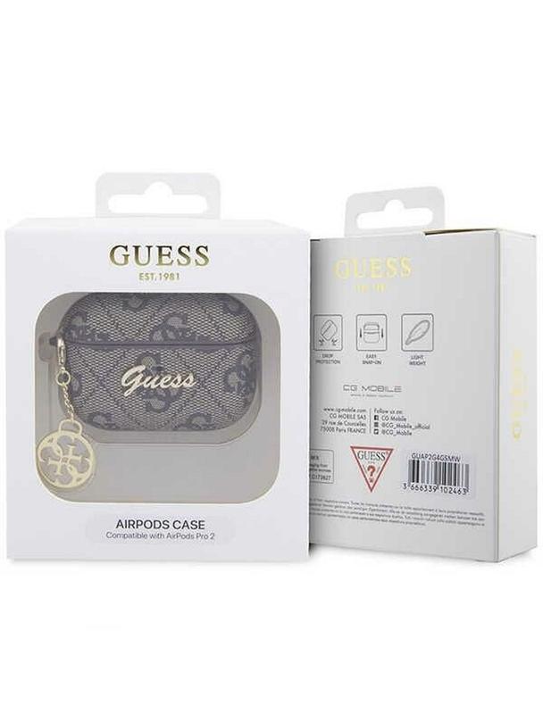 GUESS futerał do APPLE AirPods Pro 2 (2022 / 2023) GUAP2G4GSMW (4G Charm Collection) brązowy
