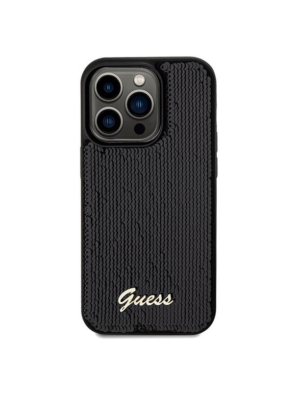 GUESS futerał do IPHONE 14 Pro GUHCP14LPSFDGSK (Sequin Script Metal) czarny