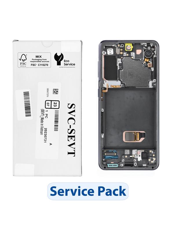 ServicePack Wyświetlacz LCD SAMSUNG S21 5G G991B GH82-27257A Gray