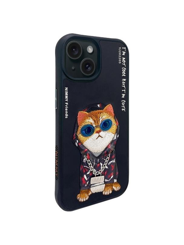 NIMMY futerał GLASSES COOL CAT do IPHONE 15 czarny