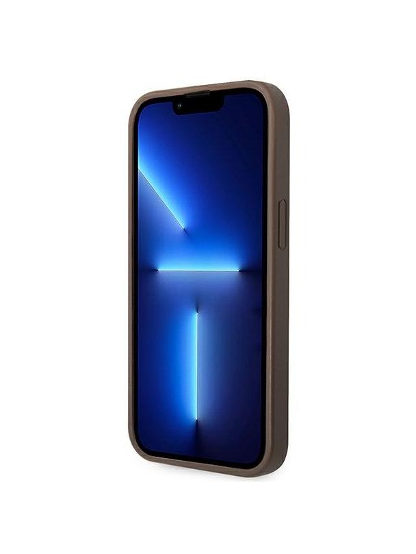 GUESS futerał do IPHONE 13 / 14 / 15 GUHCP14S4GMGBR (4G Big Metal Logo) brązowy
