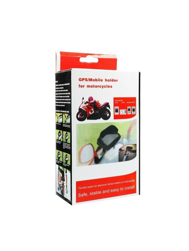 Uchwyt motocyklowy na zamek wodoodporny z daszkiem ( 6,4" - 8" ) czarny