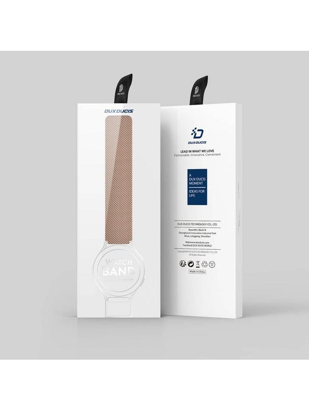 DUX DUCIS pasek MILANESE magnetyczny ze stali nierdzewnej 22 mm złoty