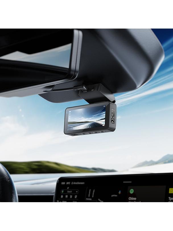 Kamera samochodowa Hoco z wyświetlaczem 3,69" 2K GPS DV11 srebro szara