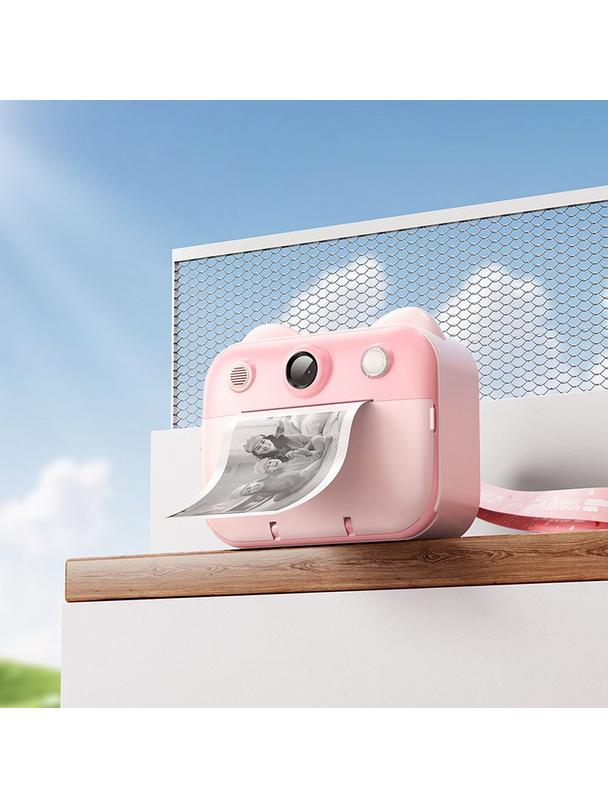 Aparat cyfrowy dla dzieci z drukarką i funkcją selfie Hoco 2,4" DV204 różowy