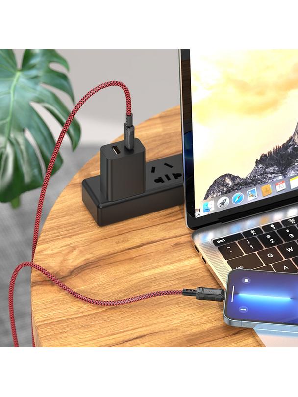 Kabel USB C do Lightning Hoco PD 2,4A 20W 1 m X94 czerwony