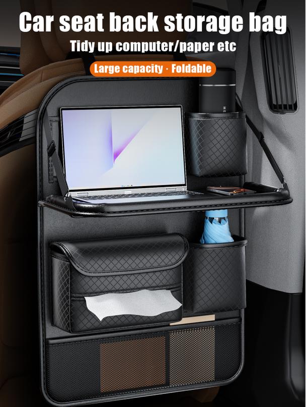 Organizer samochodowy na fotele przednie składany z przegródkami D03-B czarny