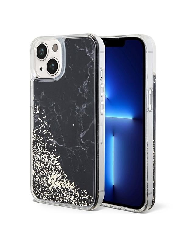 GUESS futerał do IPHONE 13 / 14 / 15 GUHCP14SLCSGSGK (Liquid Glitter Marble) czarny