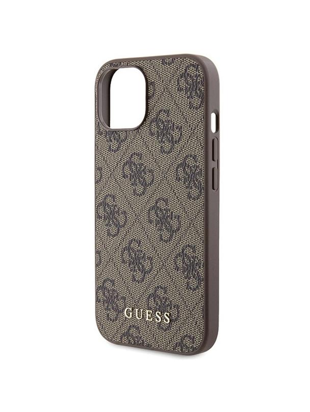 GUESS futerał do IPHONE 15 GUHCP15SG4GFBR (4G Metal Logo) brązowy