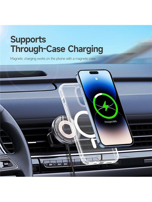 DUZZONA V2 - uchwyt samochodowy indukcyjny do kratki kompatybilny z MagSafe 15W czarny