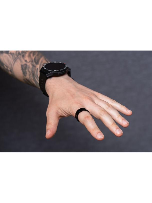 Smart Ring R11M- inteligentny pierścień ze stali ze stacją ładującą rozmiar 8 (18,1mm) czarny