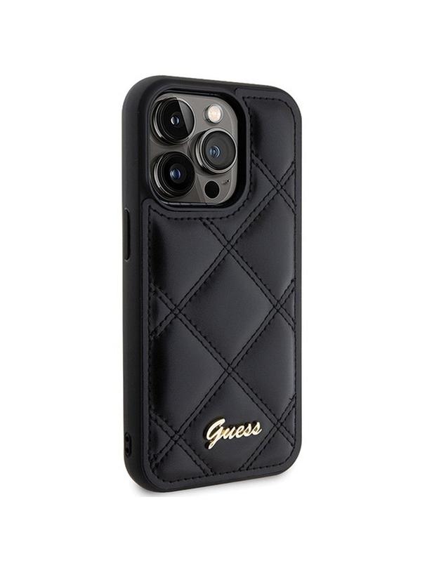 GUESS futerał do IPHONE 15 Pro GUHCP15LPSQSQSK (Quilted Metal Logo) czarny