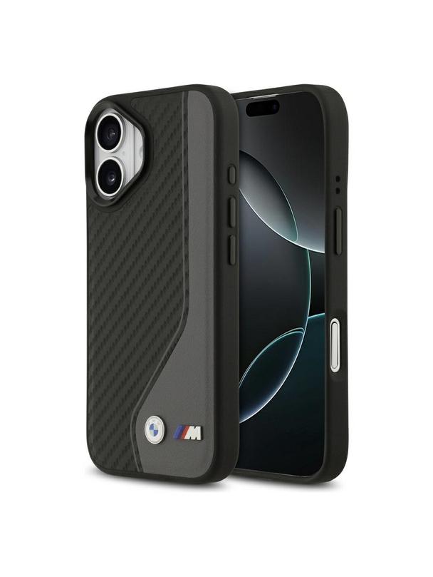 BMW futerał do IPHONE 17 kompatybilny z MagSafe BMHMP17S25PCCSCAK (PU Carbon Logo) anthracite