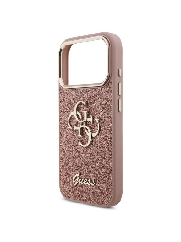 GUESS futerał do IPHONE 17 Pro GUHCP17LHG4SGCP (Fixed Glitter Big 4G Metal Frame) różowy